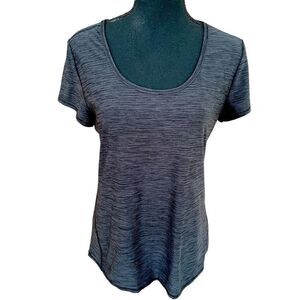 90 Degree by Reflex gray/ black heathered look workout top, size L